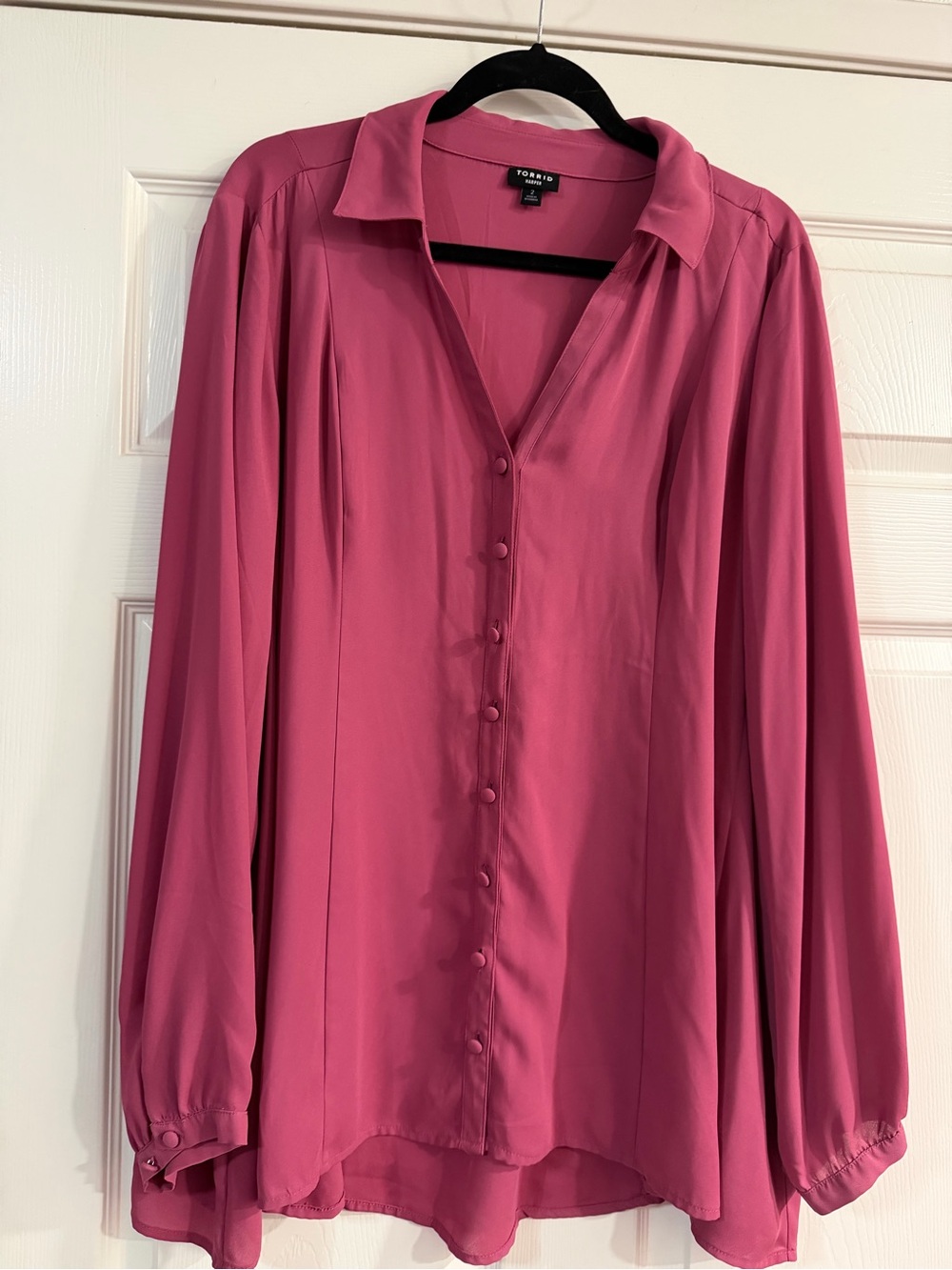 torrid Harper Fuchsia Button-Front Blouse
